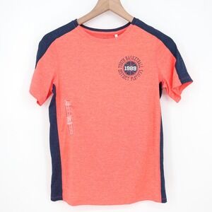 DSG Boys Large 14-16 Pieced Graphic Movement Tee Cabana Coral Basketball 1989
